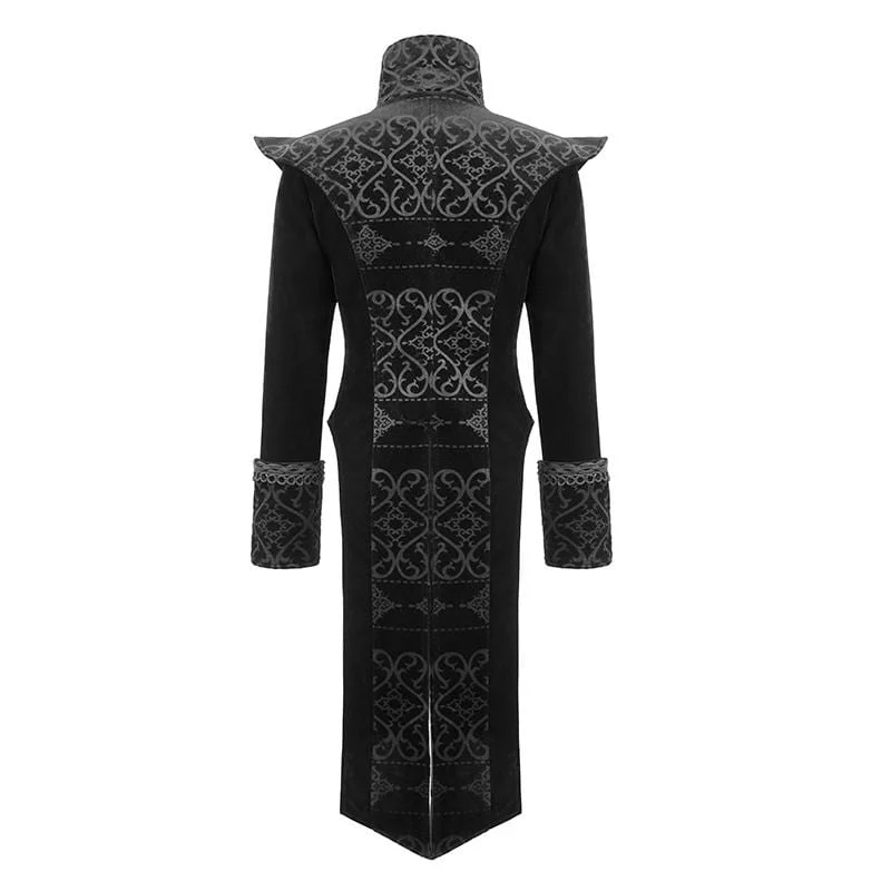 Herren Gothic Stehkragen Jacquard Cross Coats