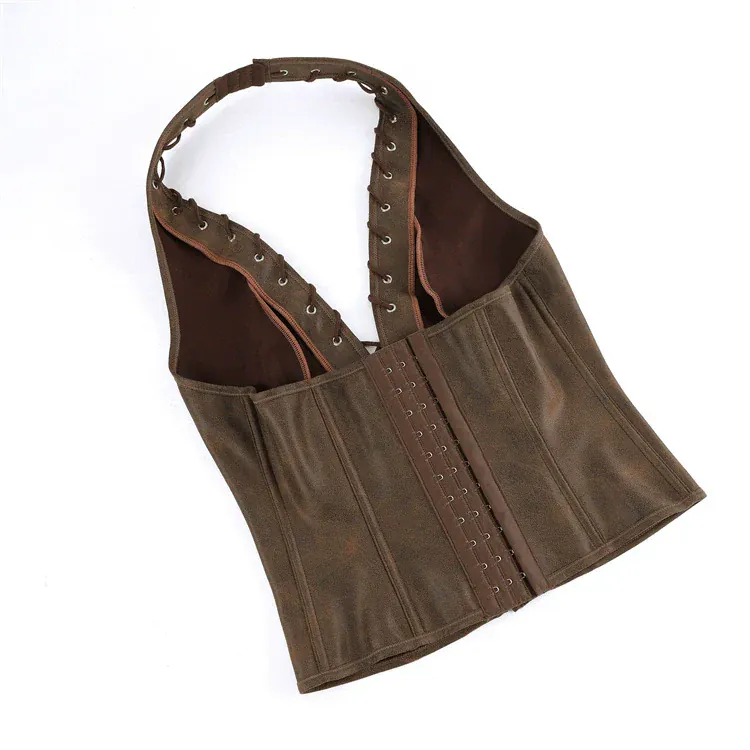 Gothic-Korsett für Damen mit Cut-out-Halterneck und Überbrustumfang