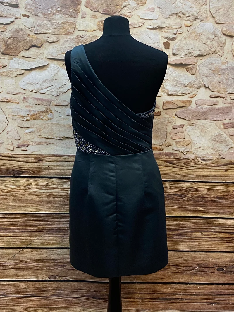 Cocktailkleid asymmetrisch türkis grün Unique Gr. 42