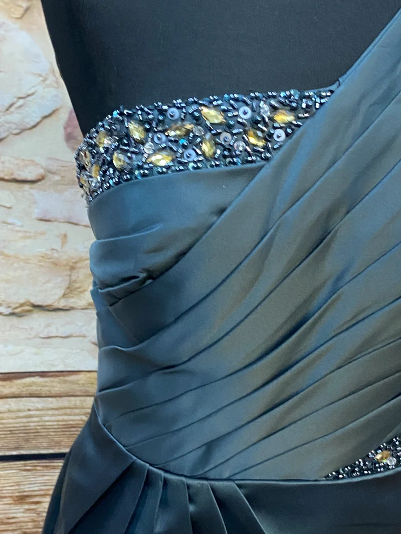 Cocktailkleid asymmetrisch türkis grün Unique Gr. 42