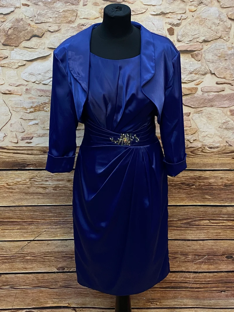 Cocktailkleid navy mit Jäckchen Set Gr. 38 elegant