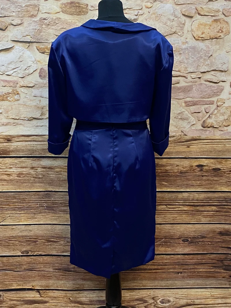 Cocktailkleid navy mit Jäckchen Set Gr. 38 elegant