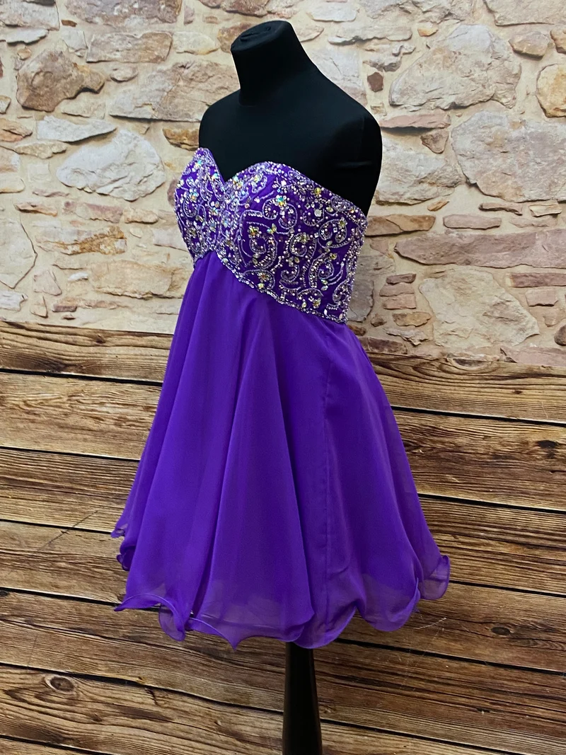 Cocktailkleid lila Perlen Pailletten Mari Lee Gr. 40