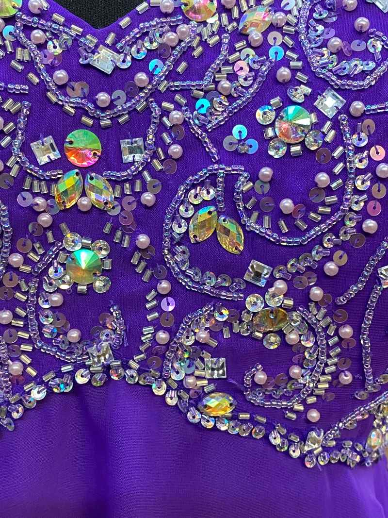 Cocktailkleid lila Perlen Pailletten Mari Lee Gr. 40