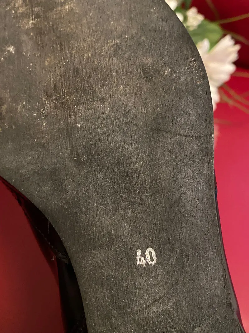 Vintage-Schuhe Lackschuhe Gr.40 in schwarz
