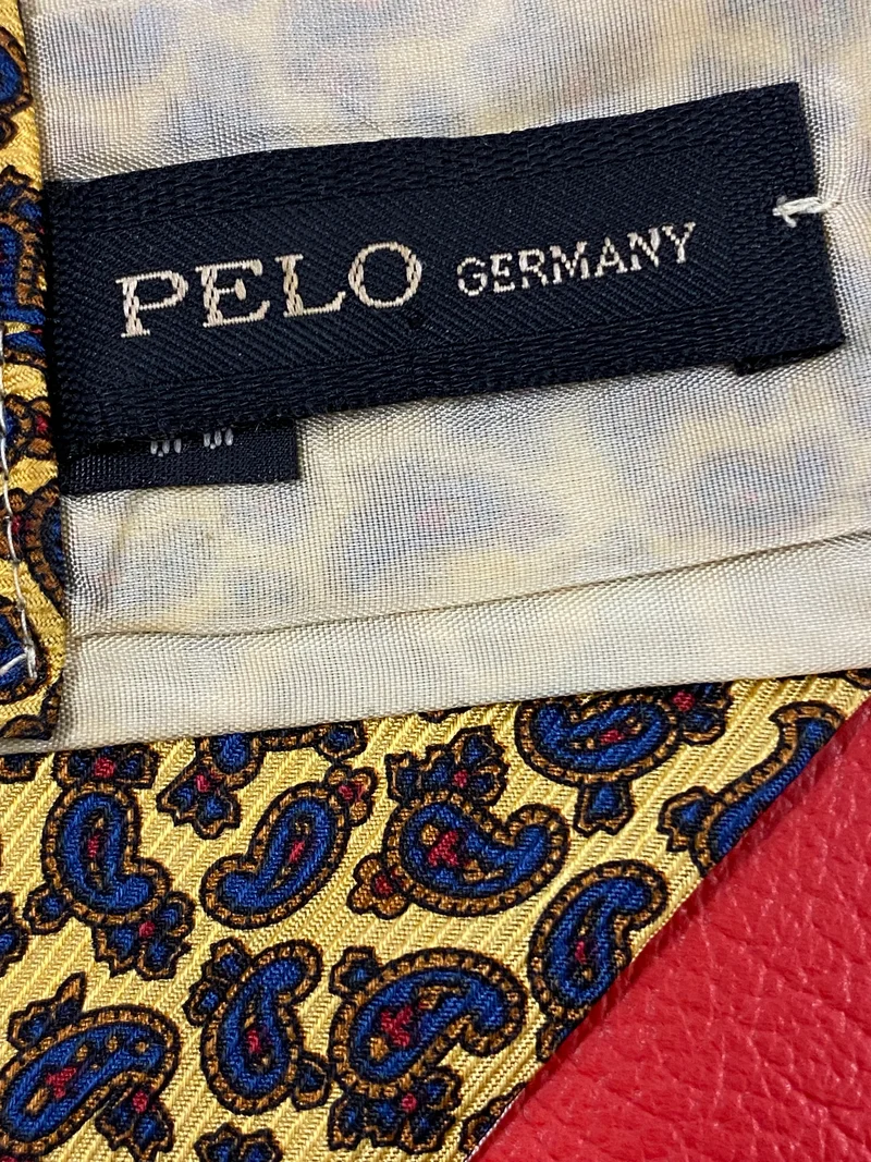 Vintage Ascot Schal Seide Paisley Creme Blau – Retro Schalkrawatte Herren