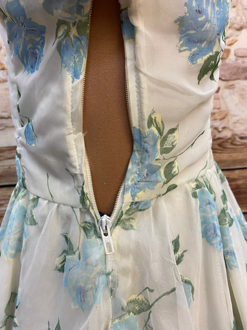 True Vintage Petticoatkleid Blau-Grün Gr. 36 – 50er Jahre