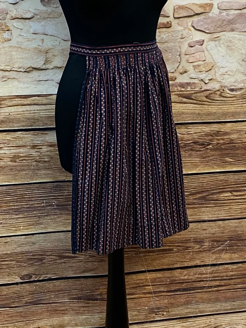 Vintage Dirndlschürze dunkelblau - kurz