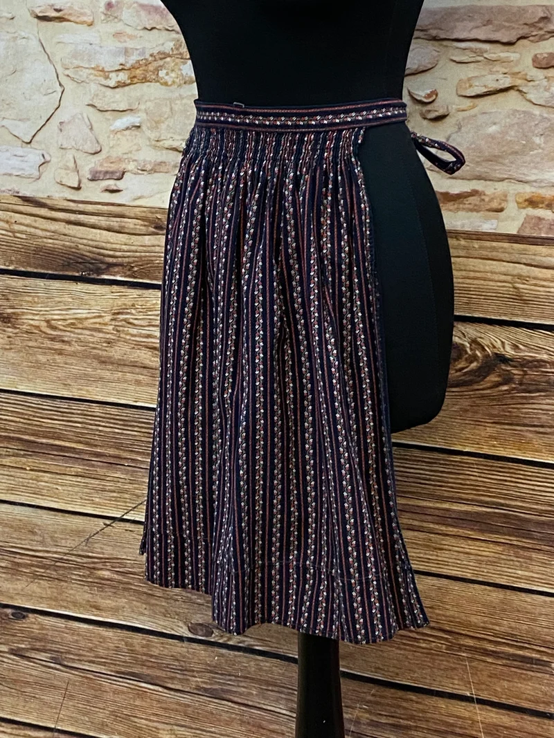 Vintage Dirndlschürze dunkelblau - kurz
