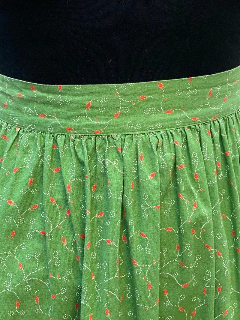 Vintage Dirndlschürze grün - lang