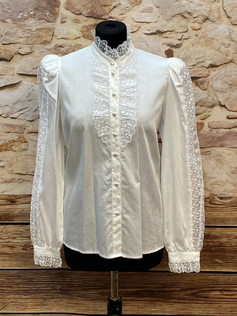 Rüschenbluse weiß Gr.38 Viktorianisch Gothic Steampunk