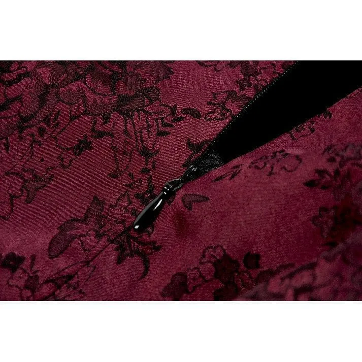 Gothic-Brautkleid für Damen mit Rosenmuster, mehrlagiger Spitze, Rüschen und asymmetrischem Schnitt