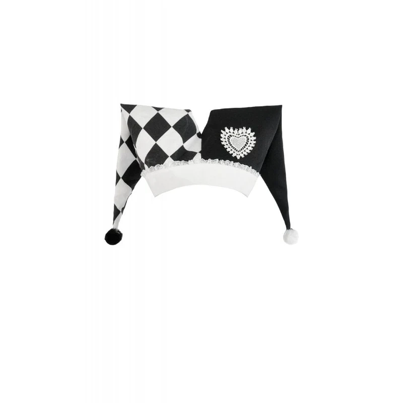 Gothic Harlekinhut in Kontrastfarbe für Damen