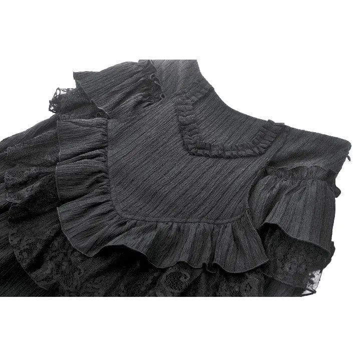 Gothic-Shorts mit Schnürung und Rüschen im Schwalbenschwanz-Stil für Damen