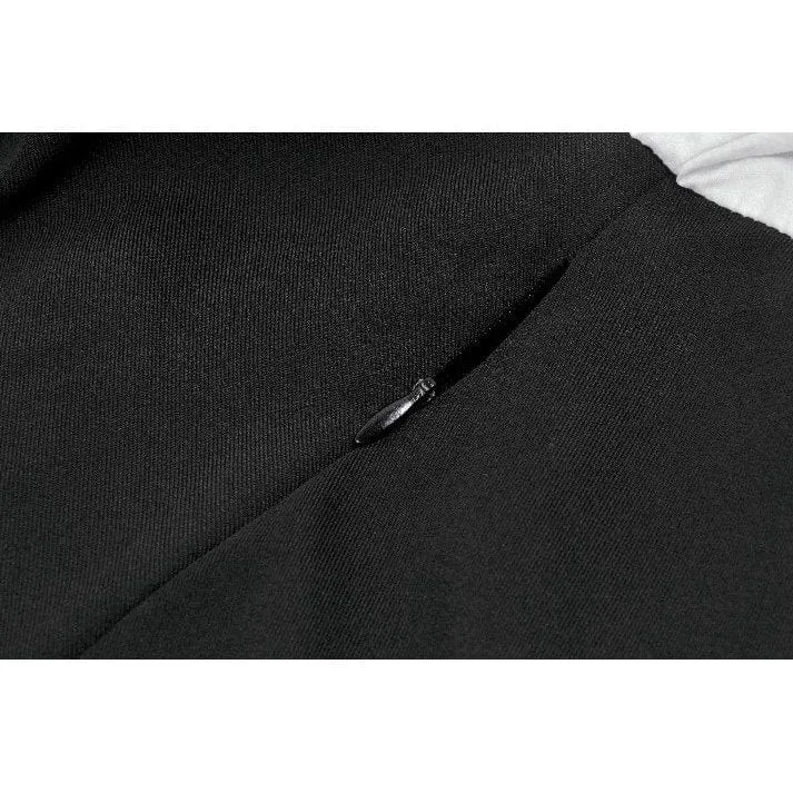 Gothic-Kleid mit Harlekin-Puffärmeln in Kontrastfarbe für Damen