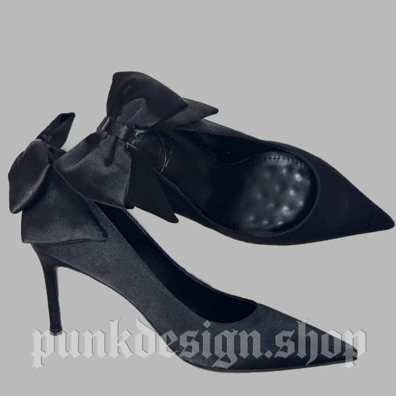 Gothic-Stilettos mit Schleife für Damen