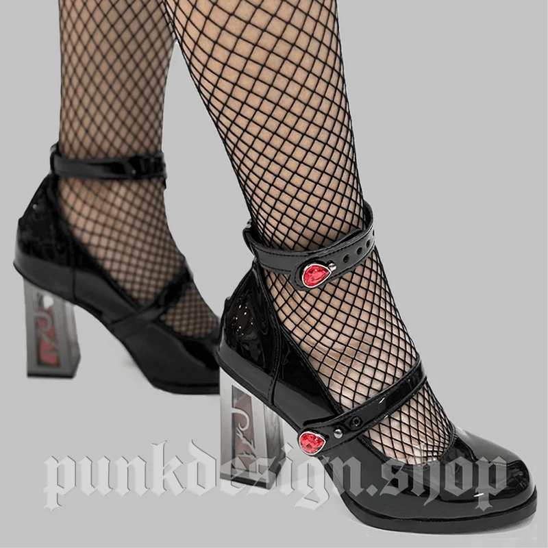 Gothic-Rose Mary Jane Schuhe mit klobigem Absatz für Damen