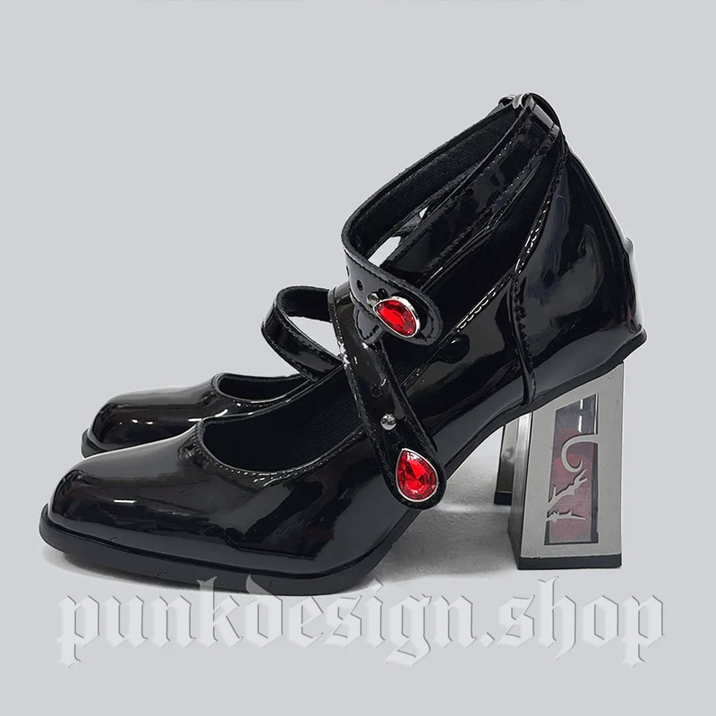 Gothic-Rose Mary Jane Schuhe mit klobigem Absatz für Damen
