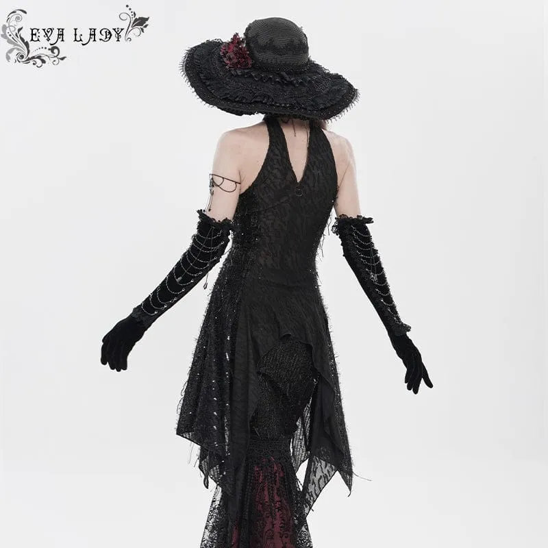 Gothic-Tanktop für Damen mit Cut-out und Neckholder