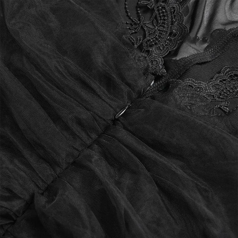 Gothic-Brautkleid für Damen mit Raffungen, Rüschen und schulterfreiem Schnitt