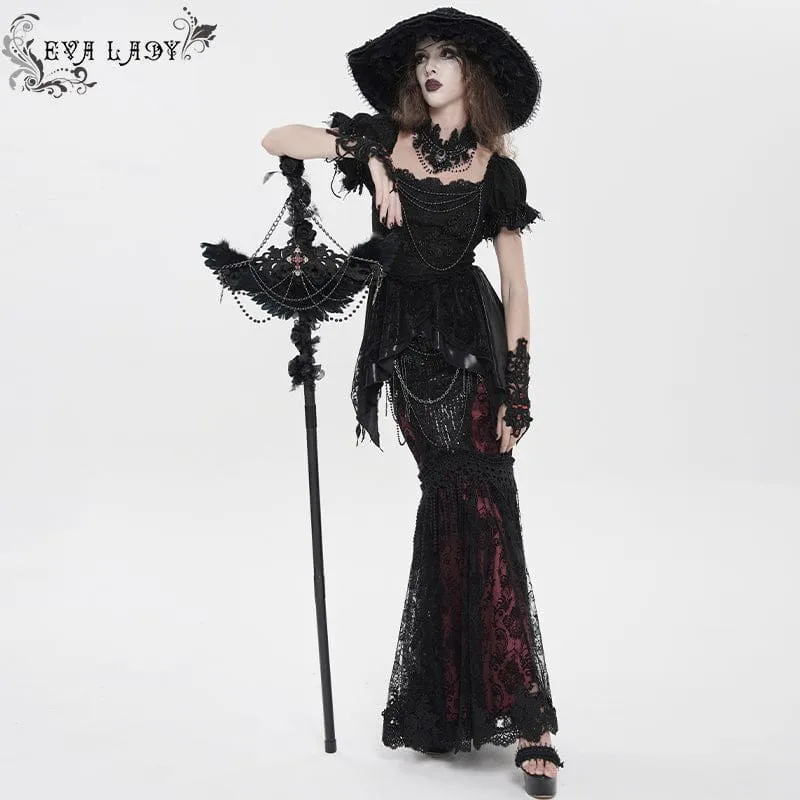 Gothic-Federflügel-Kettenknüppel für Damen