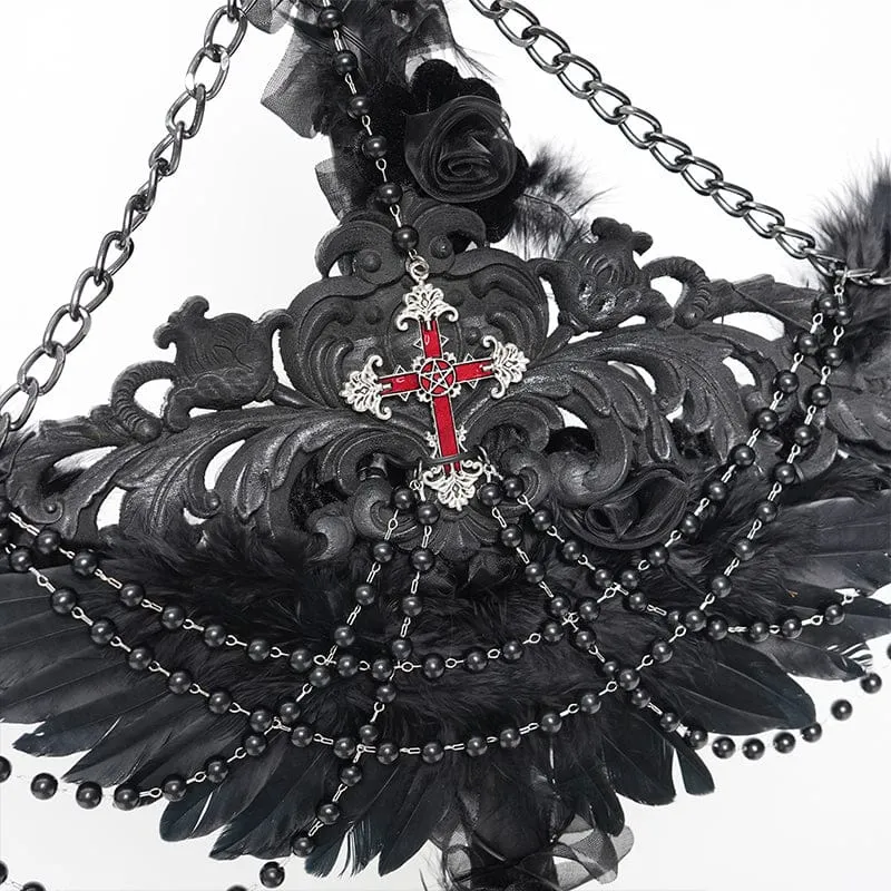 Gothic-Federflügel-Kettenknüppel für Damen