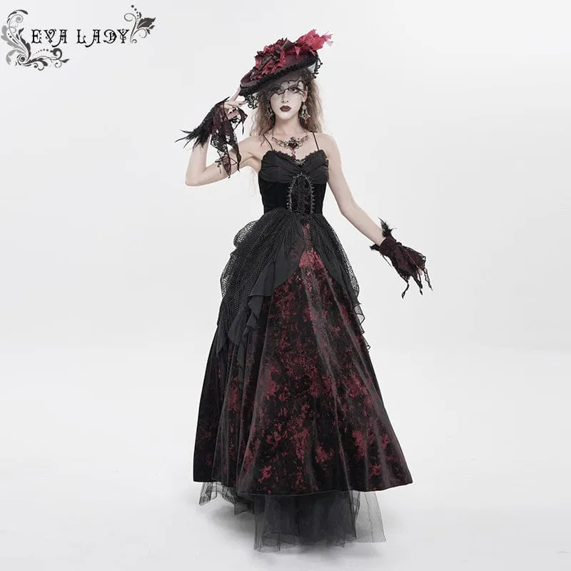 Gothic-bedrucktes, Quasten-Schnürkleid für Damen, Brautkleid