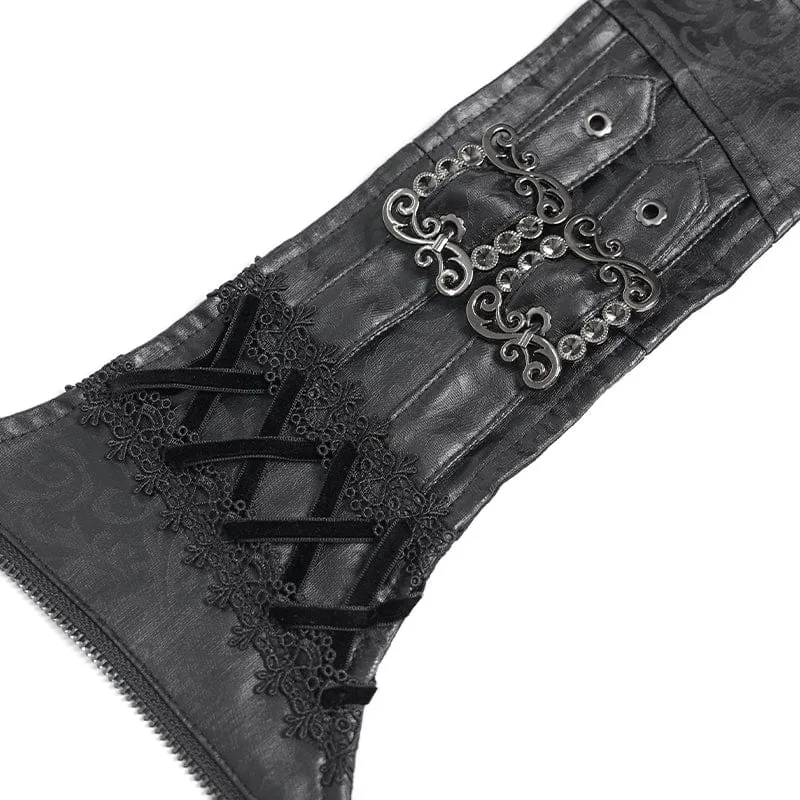 Gothic-Häkelgürtel für Damen mit Schnürung und Reißverschluss