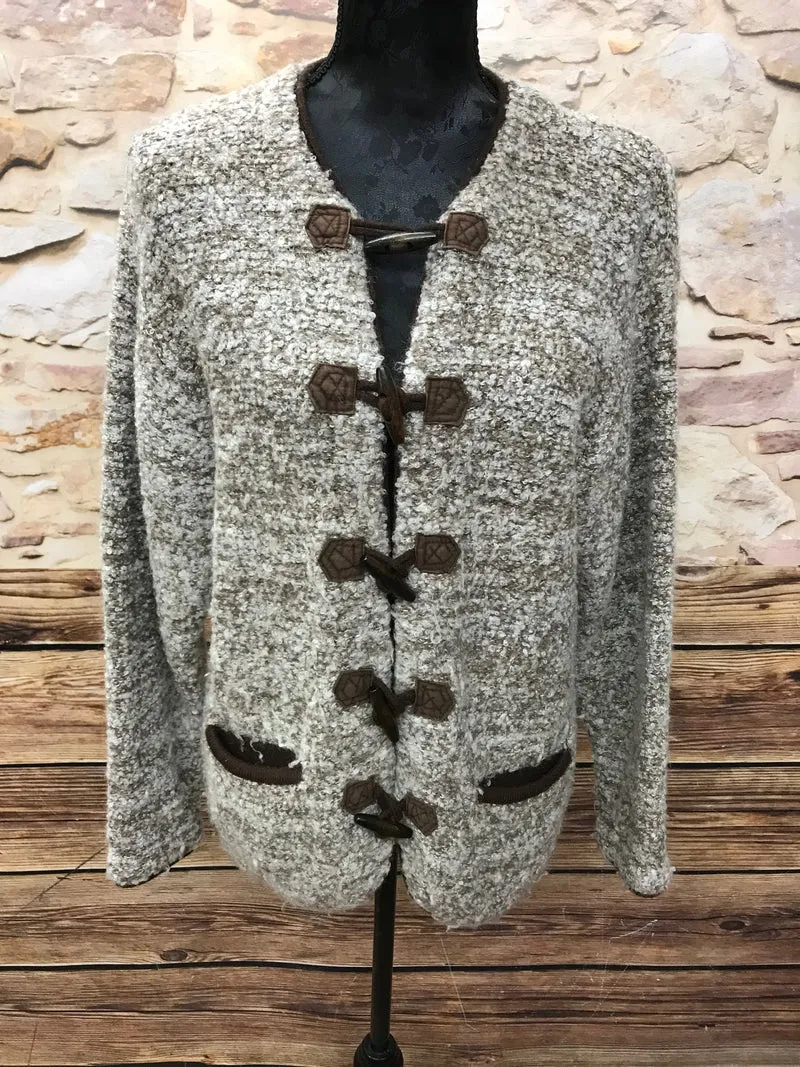 Trachten Strickjacke Damen Größe 38 – C&A, braun/beige