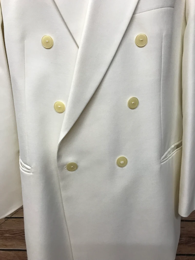 Vintage 80er/90er Dinner Jacket Elfenbein – Doppelreiher Masterhand Gr. 27