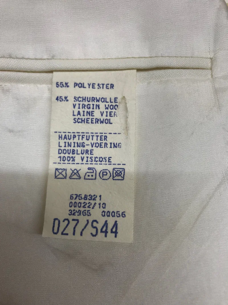 Vintage 80er/90er Dinner Jacket Elfenbein – Doppelreiher Masterhand Gr. 27