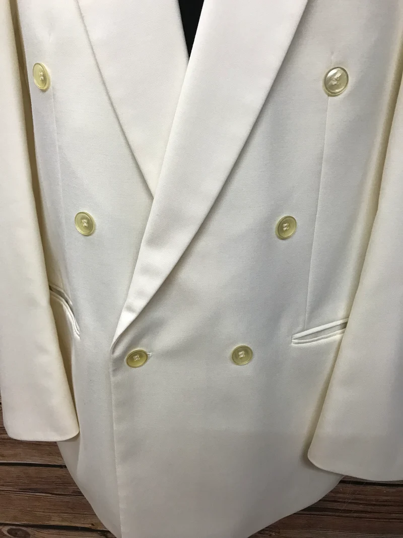 Vintage 80er/90er Dinner Jacket Elfenbein Doppelreiher Wilvorst Gr. 106