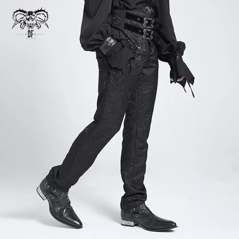 Gothic-Anzughose mit Doppelschnallen und hoher Taille für Herren
