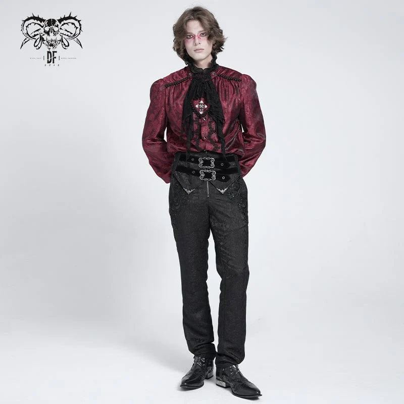 Gothic-Anzughose mit Doppelschnallen und hoher Taille für Herren