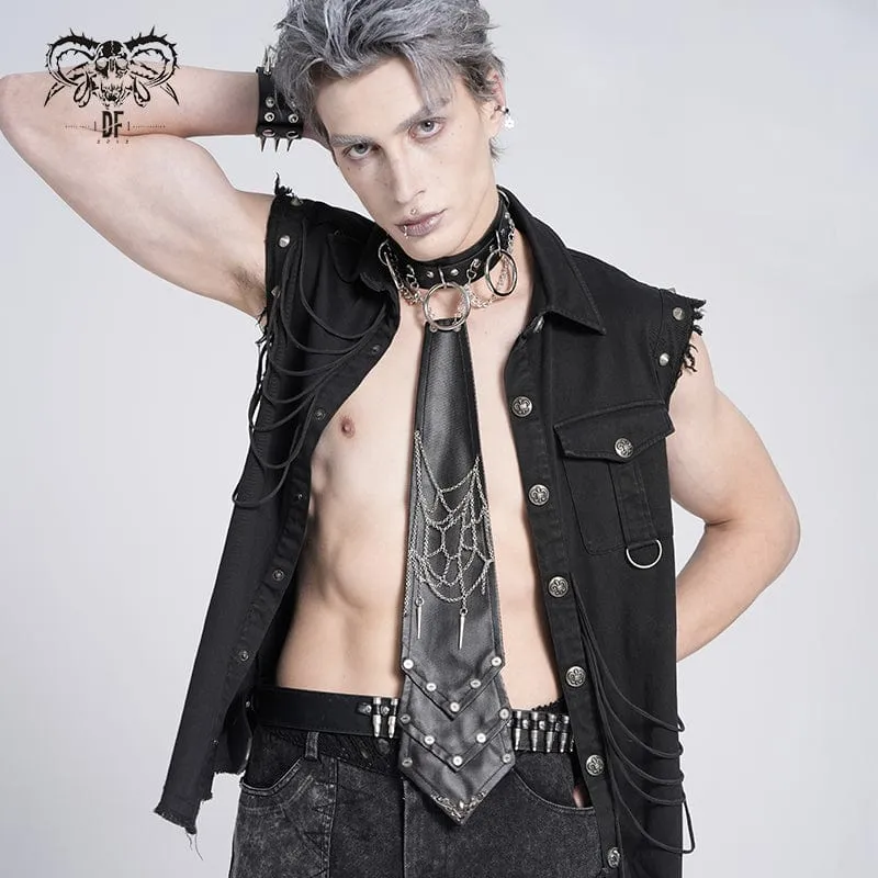 Herren Gothic Kette Splice Schnalle Choker Krawatte