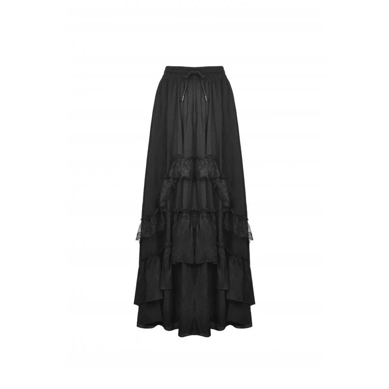 Gothic-Chiffonrock mit Spitzenspleiß und mehreren Lagen für Damen