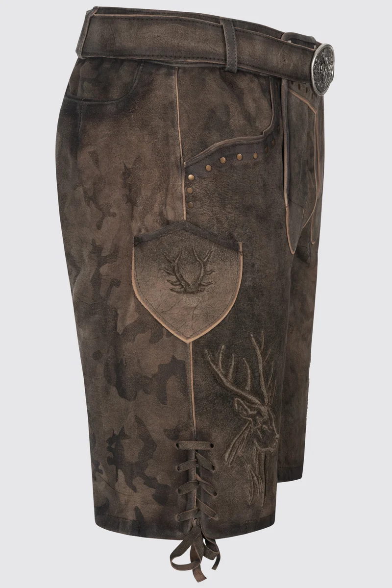 Herren Lederhose MATZE % - Trachtenhose - Krüger Buam - Camouflage - 961764-000-0776
