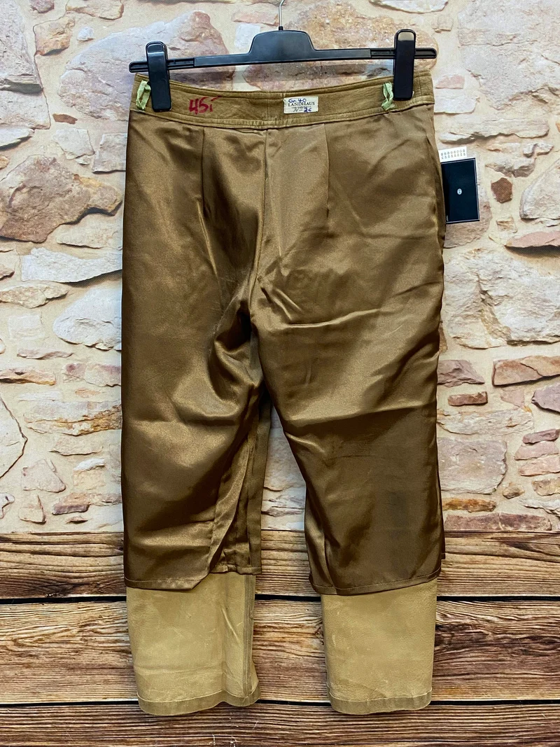 Vintage Damen Lederhose Gr. 40 – lange Trachtenhose aus echtem Leder