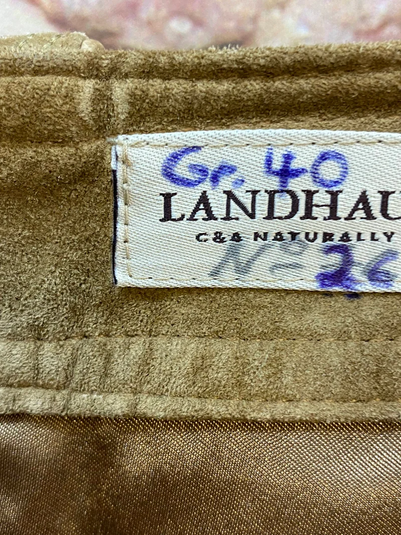 Vintage Damen Lederhose Gr. 40 – lange Trachtenhose aus echtem Leder