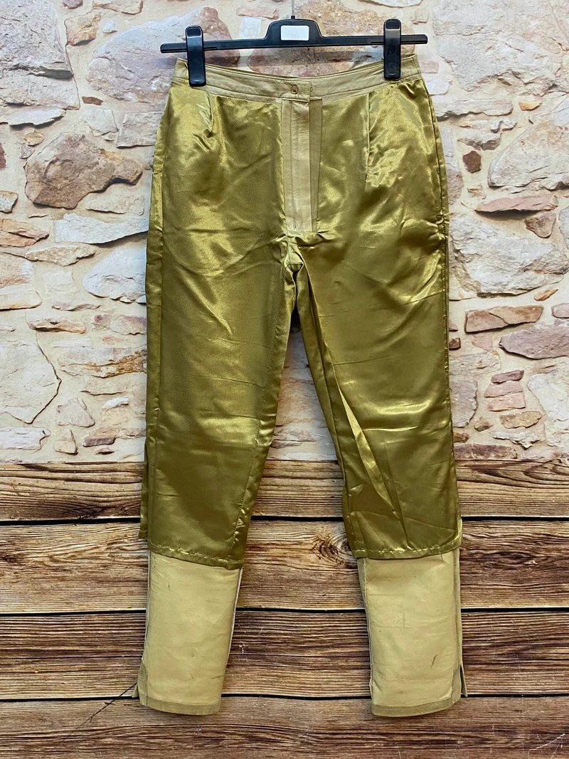 MEICO Damen Lederhose Gr. 38 – helle lange Trachtenlederhose aus 100% Leder