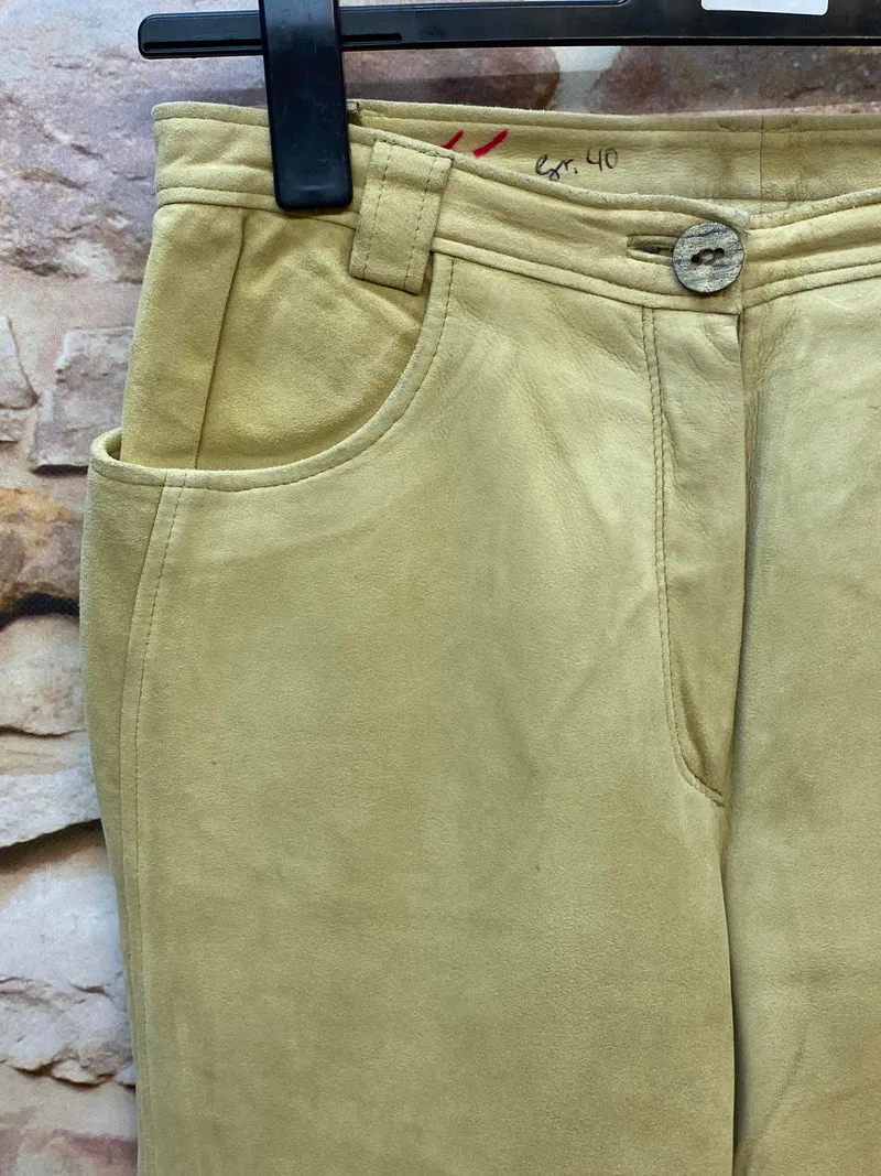 Petressa Damen Lederhose Gr. 40 – lange helle Trachtenlederhose aus 100% Leder