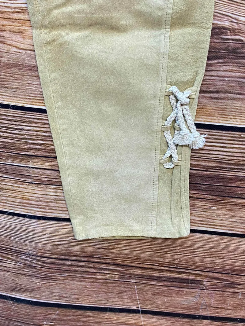 Petressa Damen Lederhose Gr. 40 – lange helle Trachtenlederhose aus 100% Leder