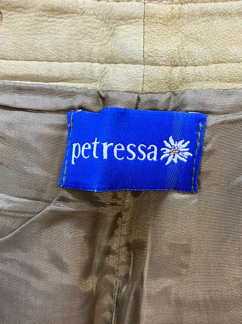 Petressa Damen Lederhose Gr. 40 – lange helle Trachtenlederhose aus 100% Leder