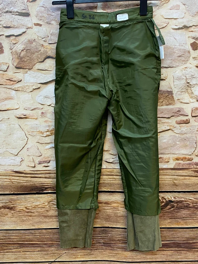 Damen Lederhose Gr. 36 – lange olivgrüne Trachtenlederhose aus Leder