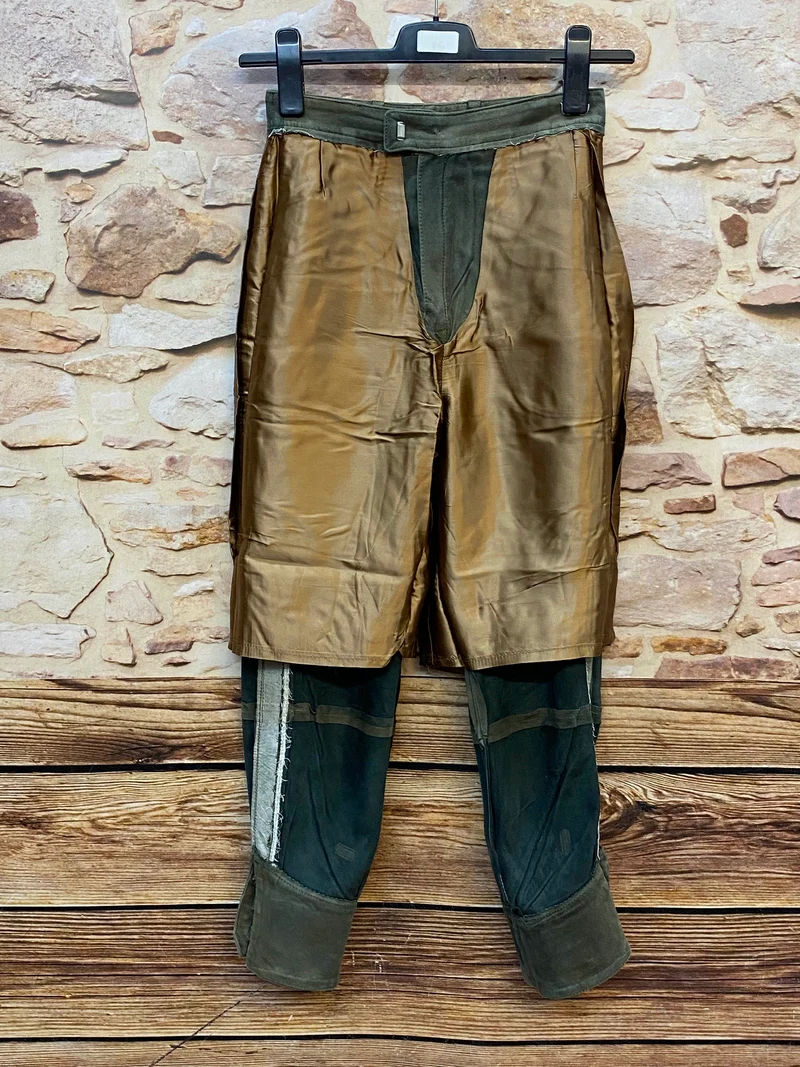 Meindl Damen Lederhose Gr. 36 – lange Trachtenlederhose in Olivgrün aus Leder