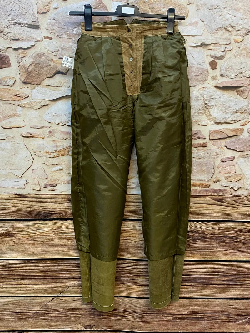 Lange Lederhose Damen Gr. 36 – olivgrüne Trachtenlederhose aus Echtleder