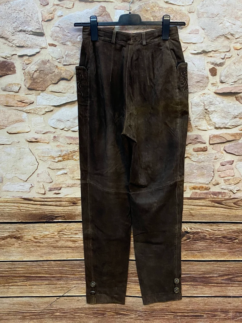 Lange Lederhose Damen Gr. 36 – braune Tofana Lederhose aus Echtleder