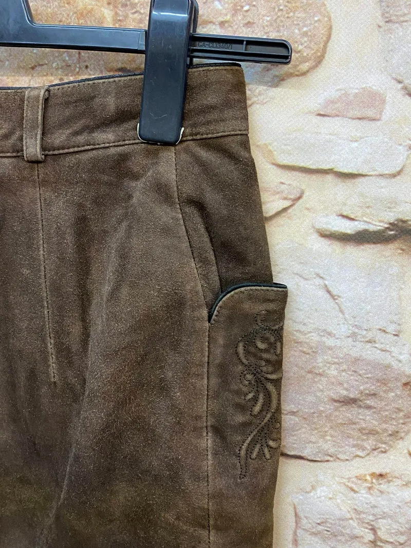 Lange Lederhose Damen Gr. 36 – braune Tofana Lederhose aus Echtleder