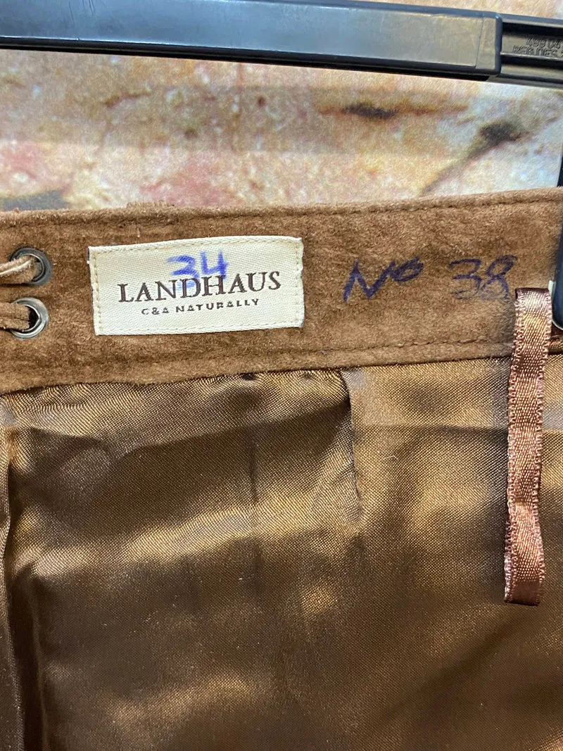 Lange Lederhose Damen Gr. 34 – braune C&A Landhaus Trachtenlederhose