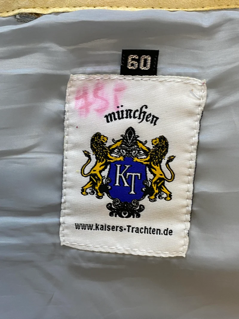 Kurze Trachtenlederhose Herren Gr. 60 – braune Kaisers Trachten Lederhose aus Echtleder